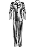 Halloween Black White Striped Men Costume Comedy Horror Size XXL by Deal US