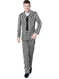 Halloween Black White Striped Men Costume Comedy Horror Size XXL by Deal US