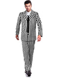 Halloween Black White Striped Men Costume Comedy Horror Size XXL by Deal US