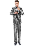 Halloween Black White Striped Men Costume Comedy Horror Size XXL by Deal US