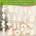 Christmas Green Monster Paper Card Ornaments Set of 24 Xmas Decorations by Deal US