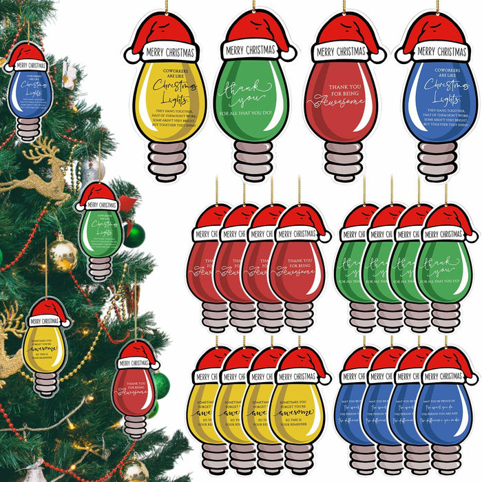 Syhood 24 Pcs Christmas Light Bulb Ornaments Xmas Tree Hanging Decor by Deal US