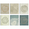 Anyzal Tree Ring Canvas Wall Art 6 Panels Gray 8x10 inches by Deal US