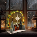 Cinnvoice LED Wooden Nativity Set Christmas Decoration Indoor Tabletop Display by Deal US