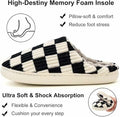 kissxiaoya Unisex Plaid Memory Foam House Slippers Black Size 6.5-7 by Deal US
