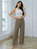 Betusline Womens Business Casual Wide Leg Long Dress Pants Brown Size Small by Deal US