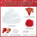 2025 Graduation 3 Tier Red Gold Grad Cap Cake Cash Gift Party Supplies by Deal US