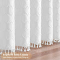 QiyI White Small Stall Shower Curtain Tassel Tufted Geometric 36x72 Inch by Deal US