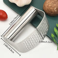 FATUXZ 3-Piece Stainless Steel Garlic Press Set with Silicone Peeler by Deal US