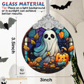 Christmas Ornament Stained Glass Ghost with Pumpkin Holiday Decoration by Deal US