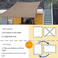 Demoul Shade Sail Rectangle Canopy 185GSM UV Block Wheat 9.84'x9.84' by Deal US