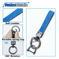 KITUREK Leather Car Fob Keychain 360° Rotatable Anti-lost D Ring Coffee by Deal US