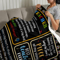 GEIFIN Flannel, Throw Blanket, Teacher Gifts, 60x80 inches, Black, Letter Print by Deal US