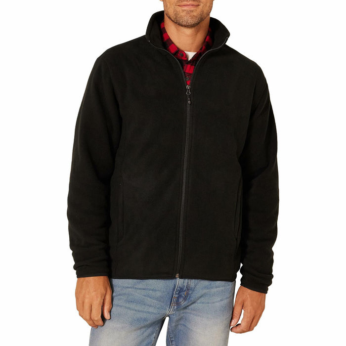 Amazon Essentials Men's Full-Zip Fleece Jacket Black Size X-Small by Deal US