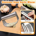 FATUXZ 3-Piece Stainless Steel Garlic Press Set with Silicone Peeler by Deal US