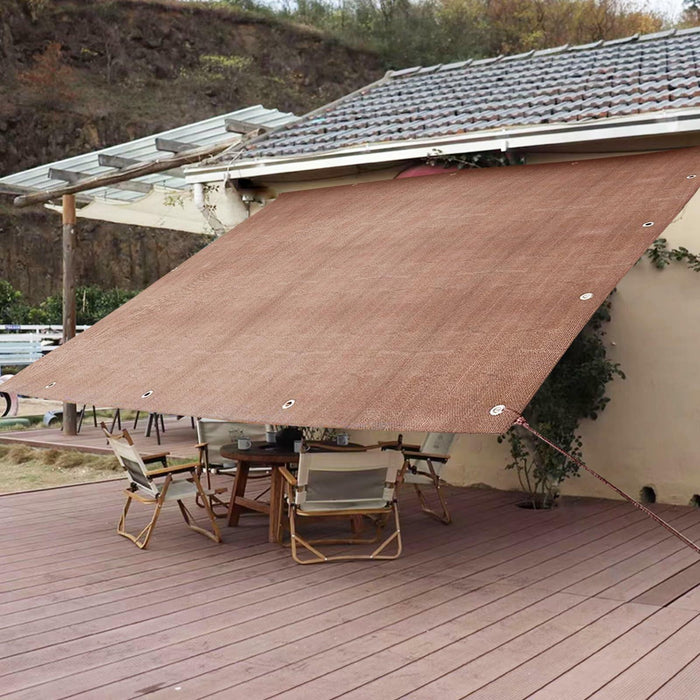 Demoul Shade Sail Rectangle Canopy 185GSM UV Block Wheat 9.84'x9.84' by Deal US