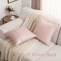 FUTEI Pink Chenille Throw Pillow Covers 22x22 Inch Set of 2 Soft Cozy Edge by Deal US