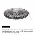MECCANIXITY 10mm Self Adhesive Crystal Rhinestone Ribbon 5 Yards Black by Deal US