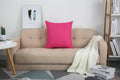 TangDepot Cotton Canvas Throw Pillow Cover 24x24 Hot Pink 1 Count by Deal US