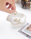 2PCS Lotus Leaf Ring Holder Dish Ceramic Trinket Tray White Light Green by Deal US