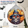 Terrifying Skull Christmas Ornament Stained Glass Holiday Decoration by Deal US