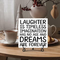 Funny Desk Decor Laughter is Timeless Sign Home Office 5x5 Inches by Deal US