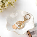 2PCS Lotus Leaf Ring Holder Dish Ceramic Trinket Tray White Light Green by Deal US
