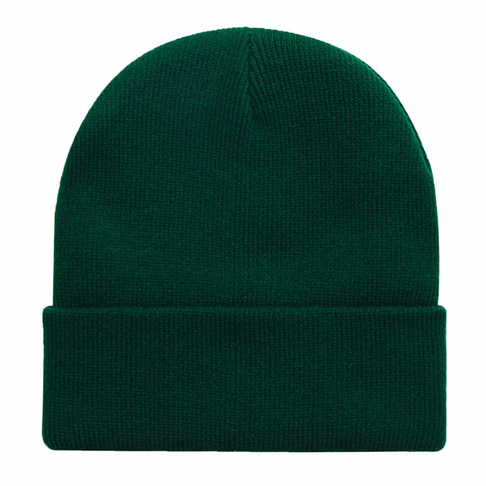 ZOORON Acrylic Knit Cuffed Beanie Hat Unisex Dark Green by Deal US