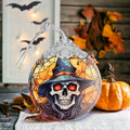 Terrifying Skull Christmas Ornament Stained Glass Holiday Decoration by Deal US