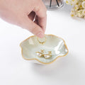 2PCS Lotus Leaf Ring Holder Dish Ceramic Trinket Tray White Light Green by Deal US