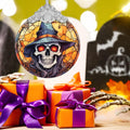 Terrifying Skull Christmas Ornament Stained Glass Holiday Decoration by Deal US