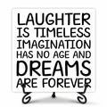 Funny Desk Decor Laughter is Timeless Sign Home Office 5x5 Inches by Deal US