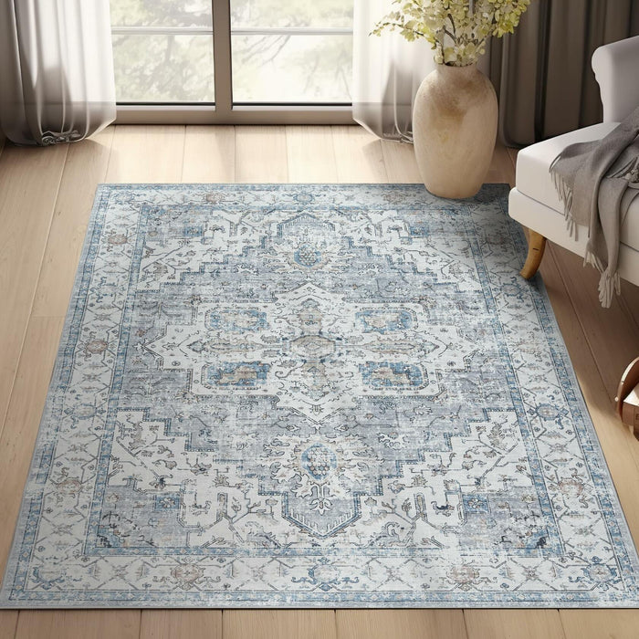 jinchan Washable 3x5 Tribal Area Rug Non Slip Red Blue by Deal US