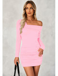 luvamia Womens One Shoulder Ruched Bodycon Dress Pink XL Size 16-18 by Deal US