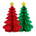 Christmas Tree Honeycomb Paper Pendant Decorations 4 pcs Hanging Ornaments by Deal US