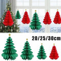 Christmas Tree Honeycomb Paper Pendant Decorations 4 pcs Hanging Ornaments by Deal US