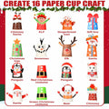 ZOIIWA Christmas Craft DIY Kit 16 Pack Paper Cups Xmas Holiday Supplies by Deal US