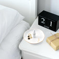 Beeveer Ceramic A-Z Initials Ring Holder Jewelry Tray 4.5x2.4'' White by Deal US