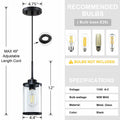 [Like New] RAINLIGHTING 3 Pack Industrial Kitchen Island Pendant Lights Black Clear Grey by Deal US