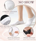 Breslatte No Show Socks Womens Men Soft Cotton Nonslip 6pairs Black Grey White S by Deal US
