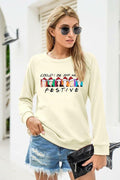 FASHGL Christmas Friends Sweatshirt Women Long Sleeve Apricot by Deal US