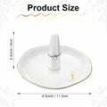 Beeveer Ceramic A-Z Initials Ring Holder Jewelry Tray 4.5x2.4'' White by Deal US