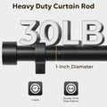 Zeerobee Adjustable Curtain Rod 66-120in Dark Grey Heavy Duty 1 Inch by Deal US