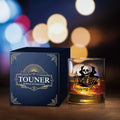 TOUNER Staying Alive Skull Whiskey Glass Clear 10oz Halloween Barware by Deal US