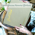 4 in 1 Wedding Guest Book Linen Cover with Pen, Sign Card & Stickers White by Deal US