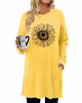 KISSMODA Womens Fall Long Sleeve Tunic Top with Pockets Size M by Deal US