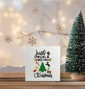 Absnfatu Christmas Wooden Box Sign Just a Girl Who Loves Christmas 5x5 Inch by Deal US