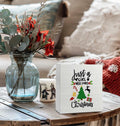 Absnfatu Christmas Wooden Box Sign Just a Girl Who Loves Christmas 5x5 Inch by Deal US