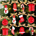 OAOLEER 12 Pack Acrylic Christmas Tree Ornaments Snowman Santa Crafts by Deal US