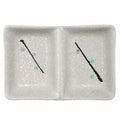 [Like New] Happy Sales HSSD-DBWB4 Dual Sauce Bowls Set of 4 White & Blue Cherry Blossom by Deal US